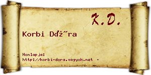 Korbi Dóra névjegykártya